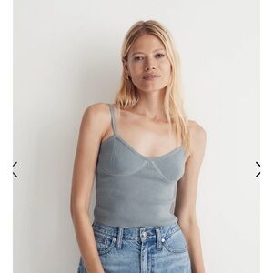 Madewell Corset-Detail Crop Sweater Tank